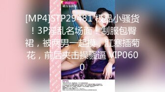 [MP4]STP29481 极品小骚货！3P淫乱名场面！制服包臀裙，被两男一起摸，肛塞插菊花，前后夹击操骚逼 VIP0600