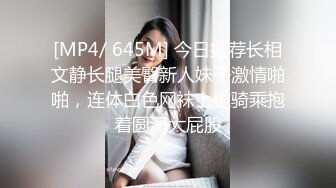 [MP4/ 645M] 今日推荐长相文静长腿美臀新人妹子激情啪啪，连体白色网袜上位骑乘抱着圆润大屁股